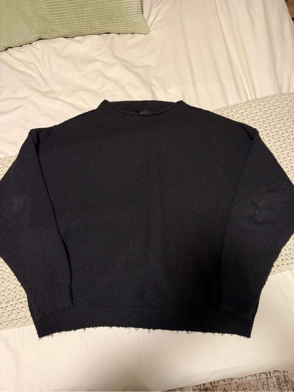 Nuuds Mock Neck Black Sweater